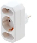 Brennenstuhl Steckdosen-Adapter 2x Euro + 1x Schutzkontakt, weiЯ