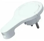 Kunststoff-Schutzkontakt-Winkelstecker,extraflach, wei&szlig;