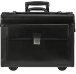 Alassio Pilotenkoffer Leder Trolley Business Aktentasche Aktenkoffer Silvana schwarz