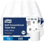 Tork Weiches Kleinrollen-Toilettenpapier in Wei&szlig; T4, Premium, 3-lagig, 72 &times; 250
