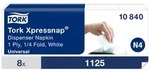 Tork Xpressnap Wei&szlig;e Spenderserviette N4, Universal, 1/4-Falz 1-lagig, 21,7 cm &times;