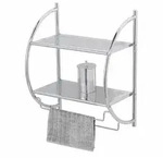 WENKO Exclusiv Wandregal mit 2 Ablagen, mit Handtuchhalter