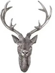 Lex Hirschgeweih Hirschkopf Wanddeko Dekoration Wandschmuck Figur Geweih Silber