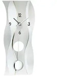 AMS W7246 Pendelwanduhr mit geschwungenem satinierten Mineralglas