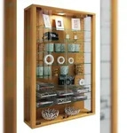 VCM Wandvitrine Vitrosa Buche H. 91 x B. 59 x T. 18 cm