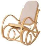 Mendler Schaukelstuhl M41, Schwingsessel Fernsehsessel, Massiv-Holz ~ Eiche-Optik,