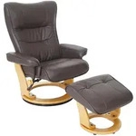 Robas Lund MCA Relaxsessel Montreal, Fernsehsessel Hocker, Echtleder 130kg belastbar