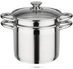 GSW Pasta-Topf Treviso 22 x 17 cm mit Glasdeckel und Einsatz, 6 Liter,