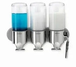 simplehuman Spender mit Wandhalterung 444 ml x3, Edelstahl, Silber
