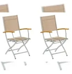 Merxx Naxos Klappsessel Set 2tlg., 2 Klappsessel, Aluminium/Textil/Akazie,