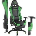 CLP Gaming B&uuml;rostuhl Turbo XL mit Fu&szlig;ablage schwarz/gr&uuml;n/Kunstleder