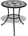 vidaXL Bistrotisch Schwarz und Wei&szlig; 60 cm Mosaik
