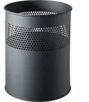 helit Metall-Papierkorb Lochdekor/H2515795 schwarz Inh.15 Liter
