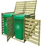 vidaXL M&uuml;lltonnenbox f&uuml;r 2 Tonnen 240 L Impr&auml;gniertes Holz