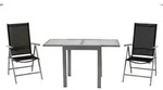 Merxx Amalfi Set 3tlg., 2 Klappsessel, 1 Tisch 65(130) x 65 cm, Aluminium,