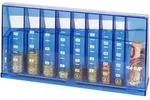 HMF 4710-05 M&uuml;nzsortierer Euro Spardose 24 x 5 x 12 cm, Blau