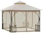 Outsunny - Pavillon - 295Lx295Wx275Hcm - Beige+Schwarz