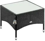 CASARIA&reg; Polyrattan Beistelltisch 58x58x42cm Schwarz