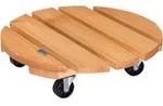 WAGNER Pflanzenroller TOSCANA &Oslash; 38 x 10,5 cm, innen & au&szlig;en, Holz geriffelt,