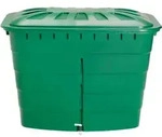 Regentonne eckig 520L mit Deckel und Hahn, Farbe: gr&uuml;n