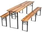 tectake Bierzeltgarnitur Ralf klappbar Tannenholz Tisch 220x50x78 cm Braun...