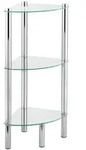 WENKO Eckregal Mod. Yago mit 3 Glasablagen, aus Edelstahl und Sicherheitsglas