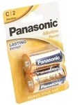 Panasonic Batterie Alkaline, Baby, C, LR14, 1.5V Alkaline Power, Retail Blister
