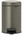 Brabantia Treteimer Icon, Kosmetikeimer, M&uuml;lleimer, Abfallbeh&auml;lter, Platinum, 3 L,