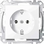 Merten System M Steckdose, 1f, aktivwei&szlig;, gl&auml;nzend, Unterputz, horizontal/vertikal,