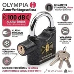 OLYMPIA S 100 Vorh&auml;ngeschloss mit Alarmfunktion und Ersch&uuml;tterungssensor, 100 dB