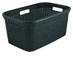 Curver W&auml;schkorb Rattan 59 x 39 x 27 cm - 45 l Synthetik Grau