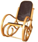 Mendler Schaukelstuhl M41, Schwingsessel Fernsehsessel, Massiv-Holz ~ Eiche-Optik,