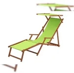 Erst-Holz Sonnenliege pistazie Liegestuhl Fu&szlig;teil Sonnendach Kissen Holz Deckchair