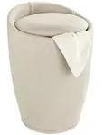 WENKO Hocker Mod. Candy Beige Leinenoptik, mit W&auml;schesack
