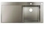 hansgrohe S71 S717-F450 Einbausp&uuml;le 450 mit Abtropffl&auml;che links, Edelstahl