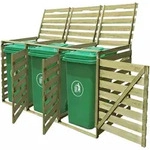vidaXL M&uuml;lltonnenbox f&uuml;r 3 Tonnen 240 L Impr&auml;gniertes Holz