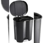 Rotho Recycling-Kunststoffabfallbeh&auml;lter 3 F&auml;cher 10lt + 15lt + 15lt, schwarz