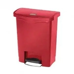 Frontaler Tretabfalleimer Rubbermaid Slim Jim rot 30L Polyethylen30425 x271x536mm