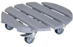 WAGNER Pflanzenroller CREO &Oslash; 38 x 10,5 cm, au&szlig;en&innen, Holz geriffelt grau,