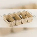 APS Besteckst&auml;nder/ Besteckbeh&auml;lter, GN 1/1, Rattanstoff, 53 x 32,5 x 10 cm, vier