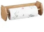 Relaxdays Wand K&uuml;chenrollenhalter Bambus, Papierrollenhalter zur Wandmontage, Halter