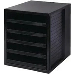 HAN Schubladenbox Kunststoff Schwarz 5 Sch&uuml;be 27,5 x 33 x 32 cm DIN A4