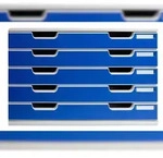 Exacompta 322003D 1x Schubladenbox MODULO A3, 5 geschlossene Laden - Blau