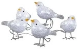 Konstsmide LED Acryl V&ouml;gel, 5er-Set, 40 kalt wei&szlig;e Dioden, 24V, Au&szlig;en (IP44),