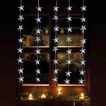 FHS LED-Vorhang 1 x 1,2 m, 5 Str&auml;nge x 8 Stern-Ornamente