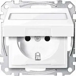 Merten System M Steckdose, 1f, aktivwei&szlig;, gl&auml;nzend, Unterputz, mit erh&ouml;htem