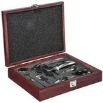 Haushalt International HI 16258 Wein Set 10tlg mit Hebel Korkenzieher in Holzkassette