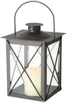 BOLTZE Kerzenlaterne Farol Glaseinsatz Eisen H.20 B.14 cm braun