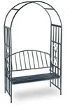 Relaxdays Rosenbogen mit Bank, robustes Metall, 2-Sitzer Deko-Gartenbank, Rankhilfe,