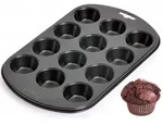 LAGOSTINA Muffin-Backform 12-Loch schwarz antihaft, 38 x 27 cm